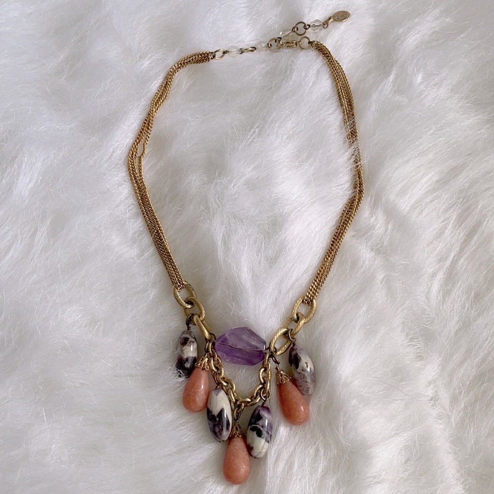 Vintage Rachel Reinhardt necklace real jasper and amethyst